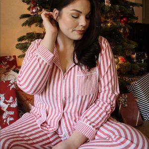 Target Striped Christmas Button Up Pajama SET